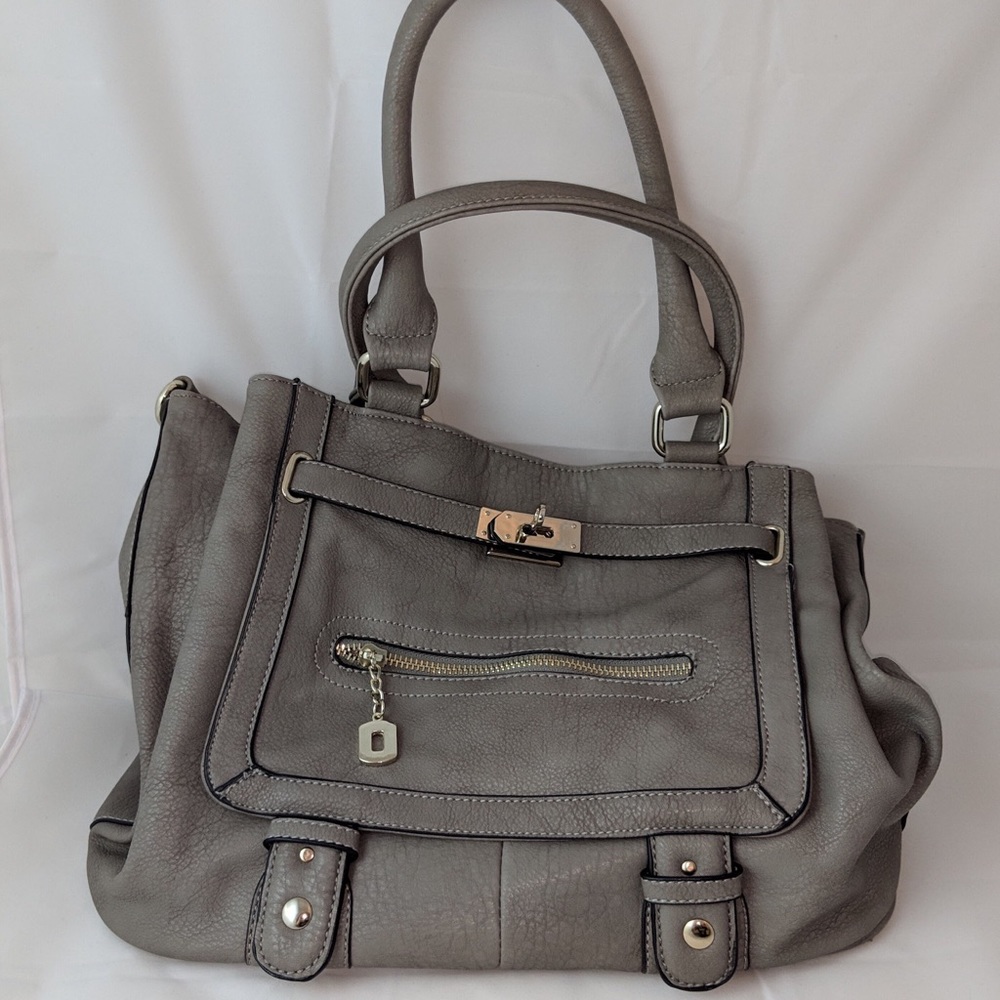 Gray JustFab Handbag-Satchel